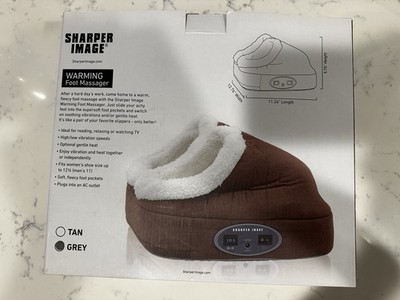 Warming Vibrating Foot Massager by Sharper Image, Gray, Fleece Lining,  New!