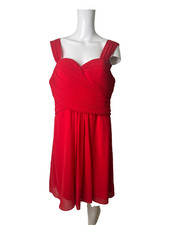 Ever Pretty Chiffon Occasion Dress Size 16 Red Mini Womens NEW EU 44 RRP £55