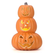 Gamexcel 14" Halloween Jack o Lanterns Light Up Pumpkin with LED Bulb