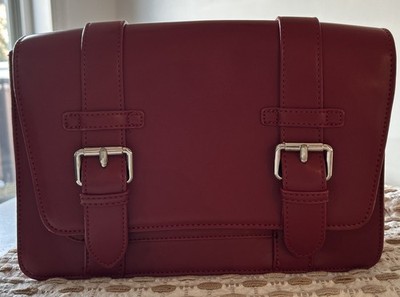 Ecosusi Vegan Leather Jane Messenger Bag in Red 8 Hx11 W Crossbody Shoulder Bag