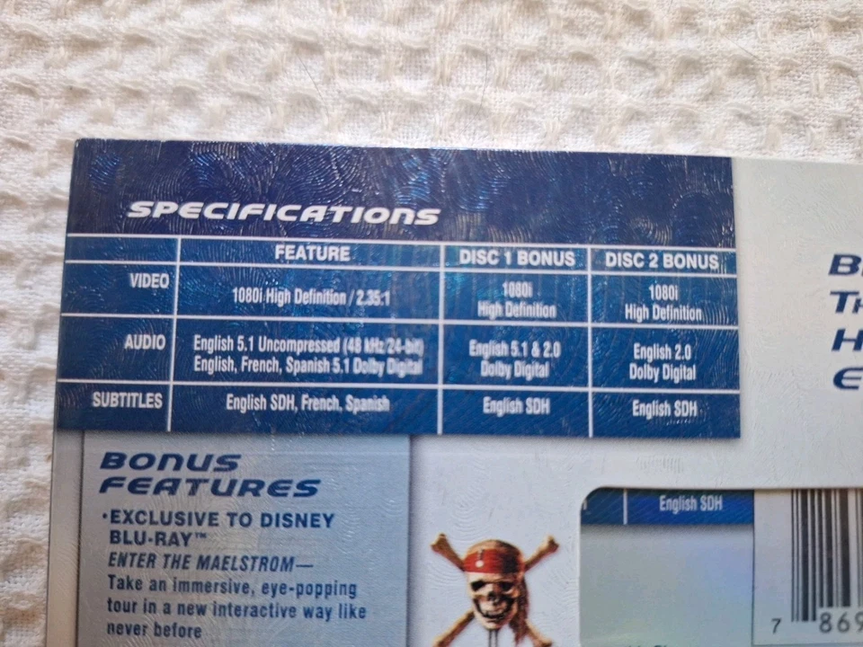 Pirates of the Caribbean At Worlds End (Blu-ray, 2007 W/S) NEW Sealed Free Ship - Image 4 of 4