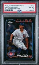 SHOTA IMANAGA #/10 RC - 2024 Topps Chrome Logofractor BLACK REFRACTOR PSA 8 #121