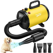 Dog Dryer High Velocity Dog Hair Dryer with 4 Nozzles 5.2HP/3800W (Profession...