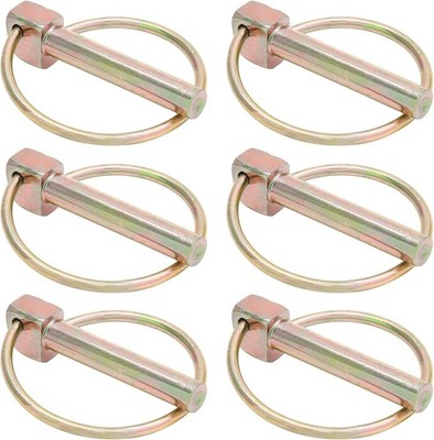 6Pcs 3/8 Inch Heavy Duty Lynch Pin with Ring Round Linch Pins Assortment Kit New