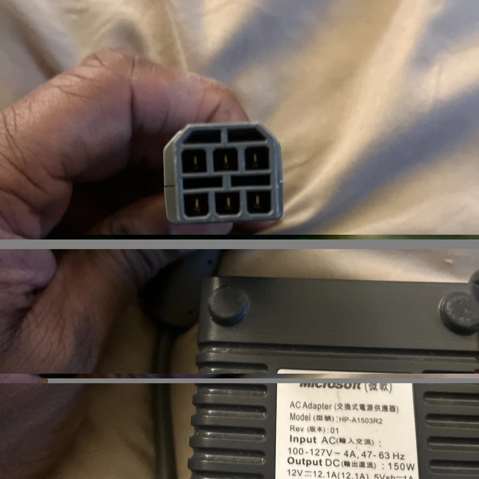 Adaptador de CA Microsoft Xbox 360 fuente de alimentación ladrillo HP-AW205EF3 PROBADO POR FABRICANTE ORIGINAL Foto 3 de 4