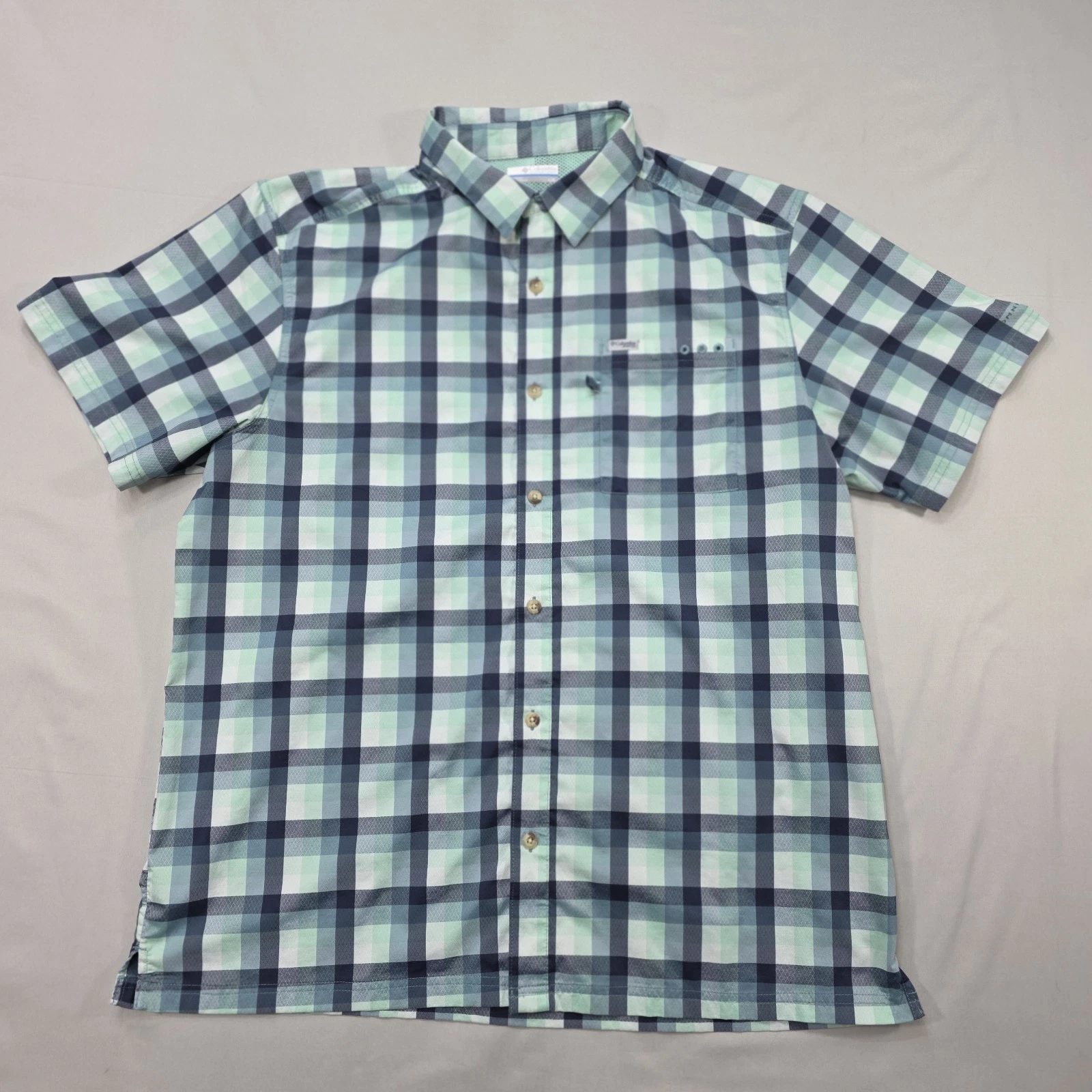 Columbia PFG Mens Large Fishing Vented Omni Shade Short Sleeve Moisture Wicking