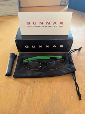 Gunnar Razer Edition Green MOBA ONYX Amber Lens AUTHENTIC SUNGLASSES Open Box