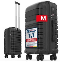 Hartschalenkoffer Koffer Reisekoffer Trolley Rollkoffer HandgepäCk Schwarz In M