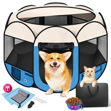 Dog Playpen 36", Pet Playpen for Indoor Cats Enclosed, Portable Dog Cage Outd...