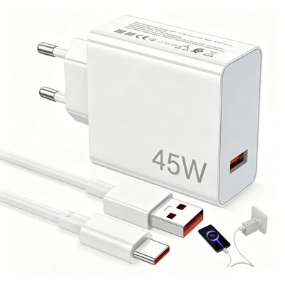 45W Ladegerät für Xiaomi Redmi Schnellladegerät mit Typ-C Kabel Handy Charger