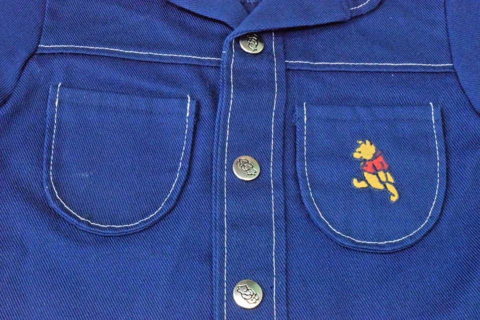 Vintage Kids Shirt Sears Winne the Pooh Size 4 60s Blue White Stitch Perma Prest - Image 4 of 4