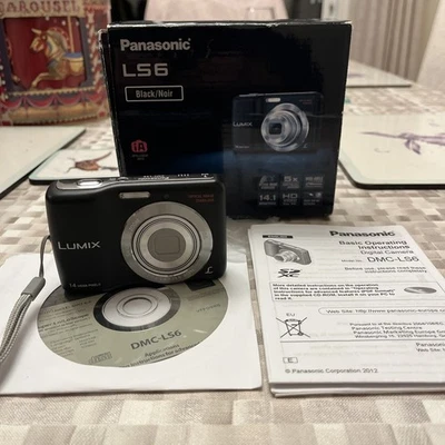 Panasonic Lumix DMC-LS6 14.1MP Digital Camera 8GB SD Card Black * Tested*