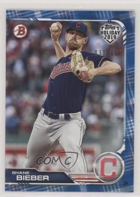 2019 Topps Holiday Bowman Blue 31/150 Shane Bieber #TH-SBI 0e18