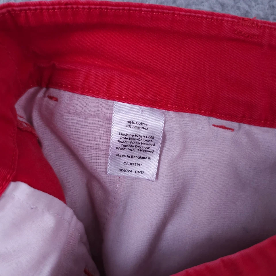 Pantalones Cortos Talbots 10 Coral Dobladillo Festoneado Chino Algodón Elástico Chino Informal 5" Desteñido Foto 4 de 4