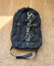 Supreme Black Backpack Logo 20L Zip Mesh Pocket Fits 15" Laptop Adjustable