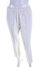 Escada Womens Elastic Waist Pocket Pleated Slim Straight Pants White Size 36