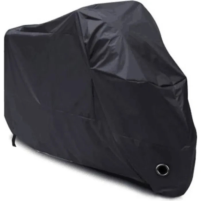 Housse moto imperméable XL noir bâche protection extérieure 190T