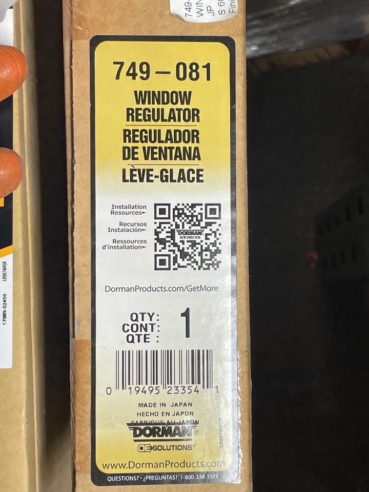 Regulador de ventana eléctrica Dorman 749-801 para Toyota Tercel 93-94; DELANTERO IZQUIERDO Foto 4 de 4