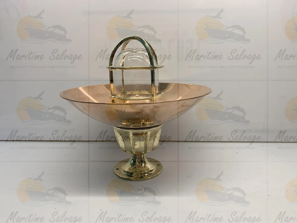 Mampara de latón de montaje empotrado con pantalla de cobre - Accesorio de techo náutico Foto 4 de 4