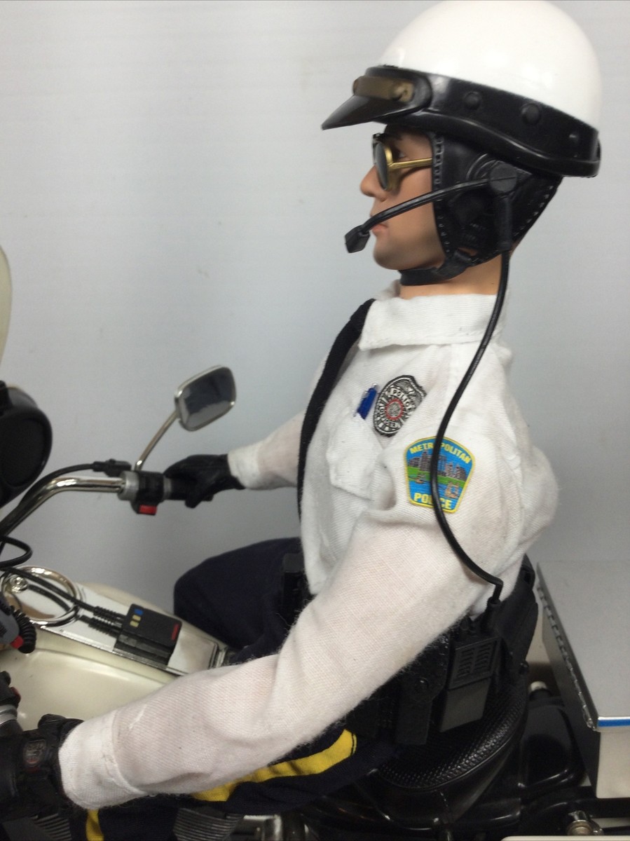 1 6 gi joe police motorcycle helmets 1/6 MOTORCYCLE POLICE PATROL OFFICER HARLEY-DAVIDSON ELECTRA GLIDE  CHIPS+STAND