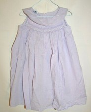 Girl's POLLY FLINDERS Purple White Check Hand Smocked Dress Size 3T