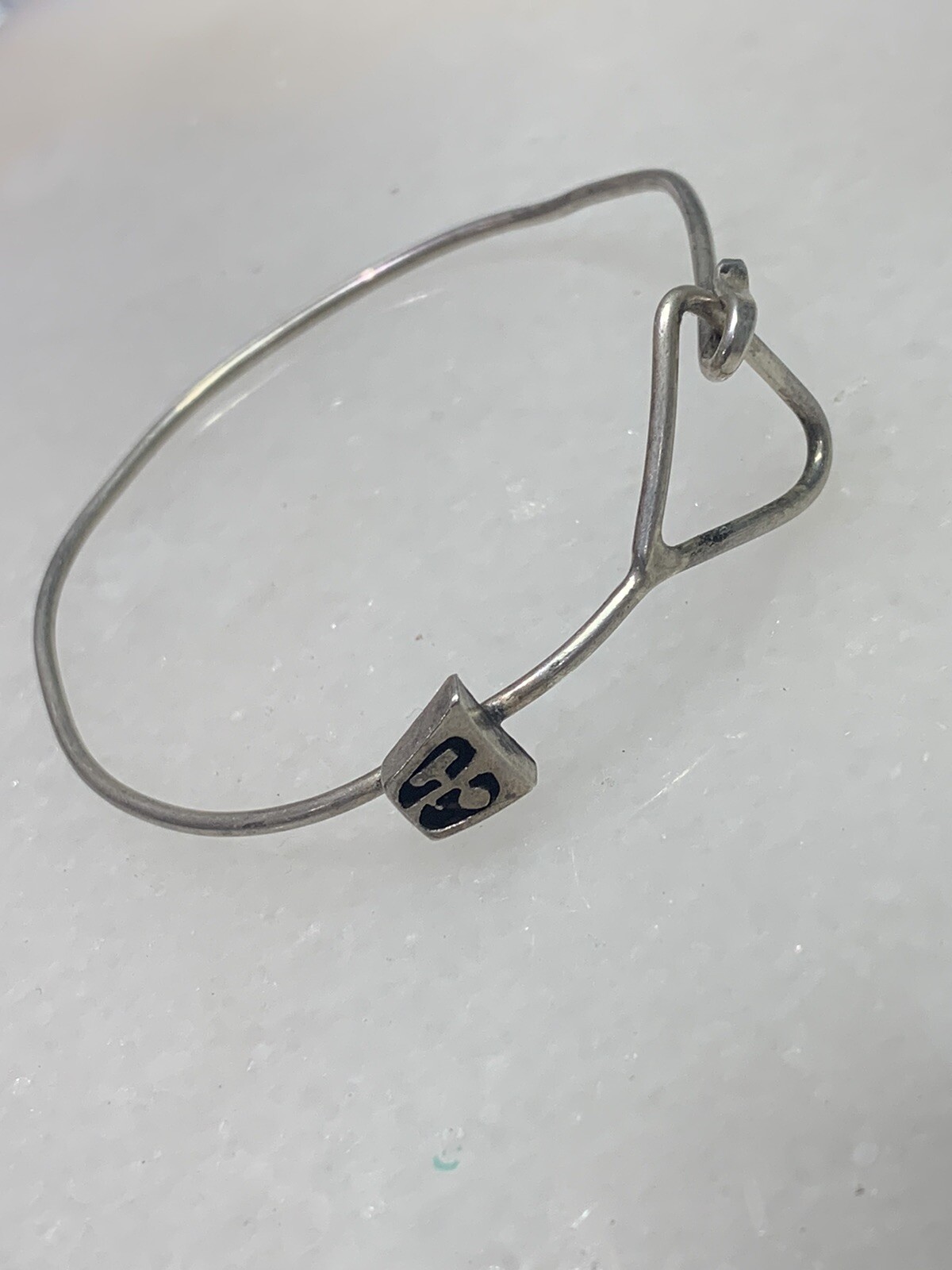 Sterling silver 925 Cuff Hook Bangle Bracelet - image 4