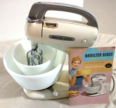 Hamilton Beach Mixer Model H White Stand 2 bowls Original Manual 1938 8FM-127 AC