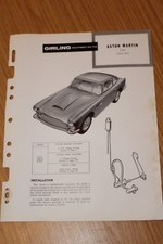Aston Martin DB4 (Clutch Only) Girling Equipment Information & Adjustments Sheet