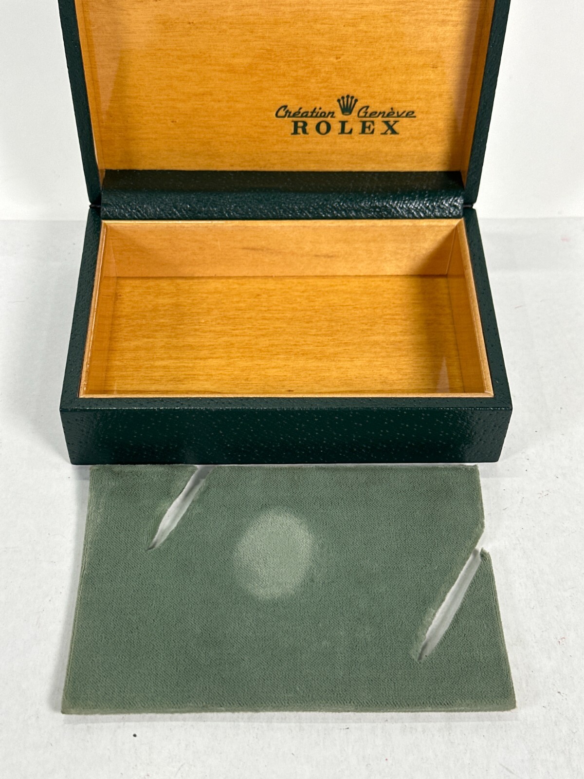 VINTAGE GENUINE ROLEX watch box case 68.00.3 green wood leather 240624003yA