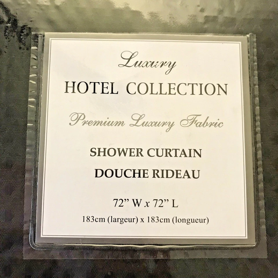 ¡NUEVO! Cortina de Ducha Hotel Collection Premium Tela Lujo 72" x 72" NEGRA Foto 4 de 4