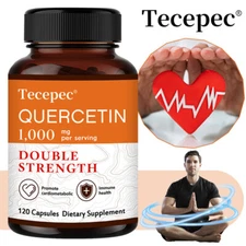 Quercetin 1000mg Veg Caps Non-GMO Cardiovascular Respiratory health immunity