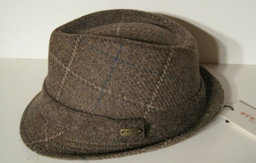 STETSON ITALIAN WOOL MENS BROWN PLAID 
