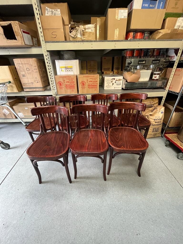 7 wooden dining chairs used eBay