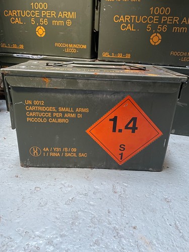 MILITARY ARMY 50 CAL AMMO BOX 5.56 METAL STORAGE CONTAINER TOOL BOX GRADE 1 - Picture 3 of 3