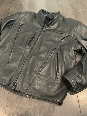 Harley Davidson FXRG Men's Leather Jacket w/Removable Heavy Duty
