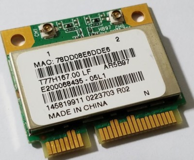 Atheros AR5B97 802.11b/g/n PCI-E Half mini Card 300 Mbp OEM Foxconn:T77H167.00