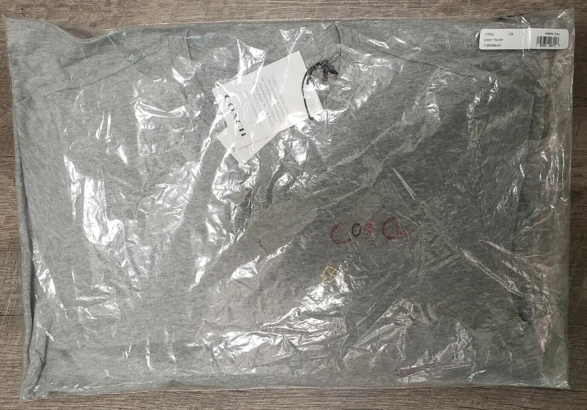 COACH◇22SS/Tシャツ/C7832/XL/コットン/グレー/刺繍/ロゴ