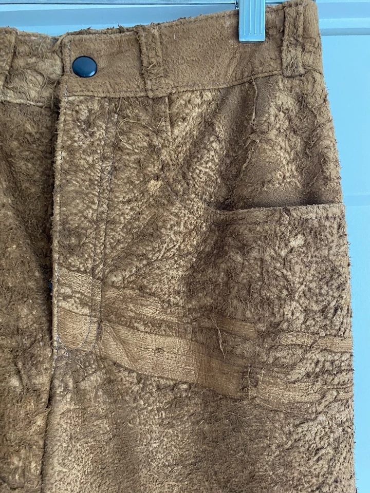 Calça de camurça vintage Avirex Ltd. couro Buffalo Hide 26”x30” - Imagem 4 de 4