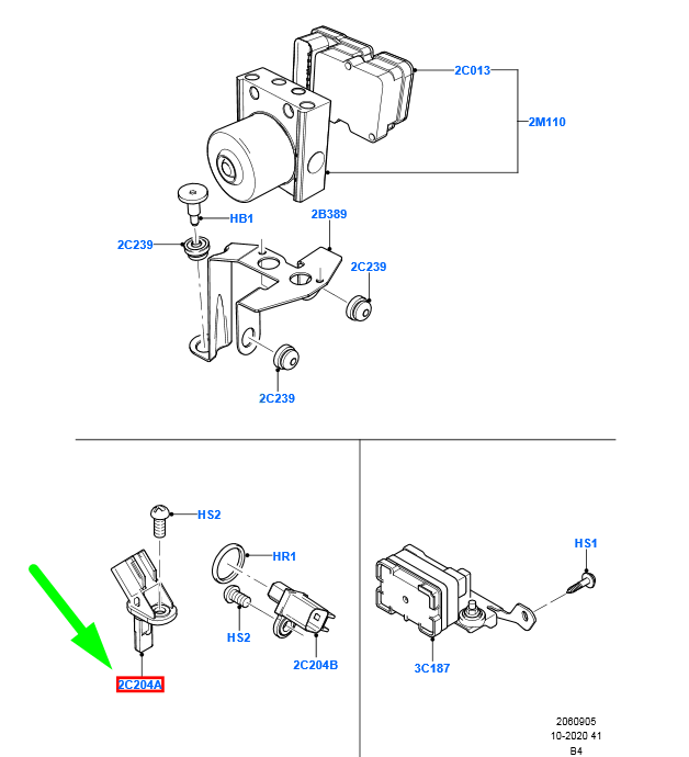 FORD FOCUS MK2 Front Brake Anti Lock Sensor Ass 2607522 NEW GENUINE eBay