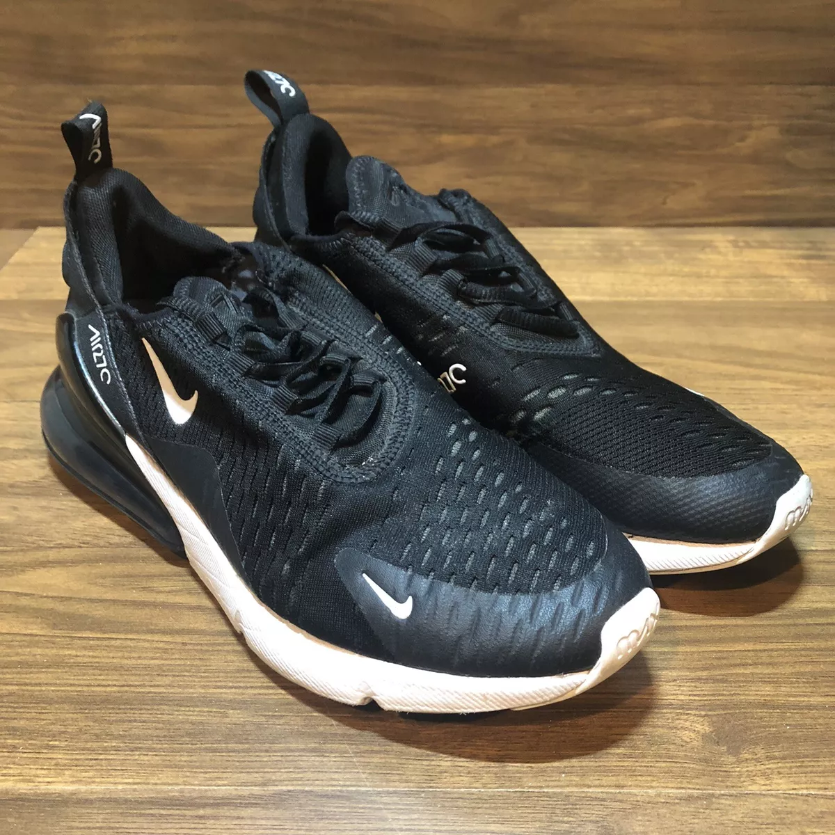 Air Max 270 GS Triple Black Sneakers Shoes 943345-001 7Y Women&#039;s 8.5 |