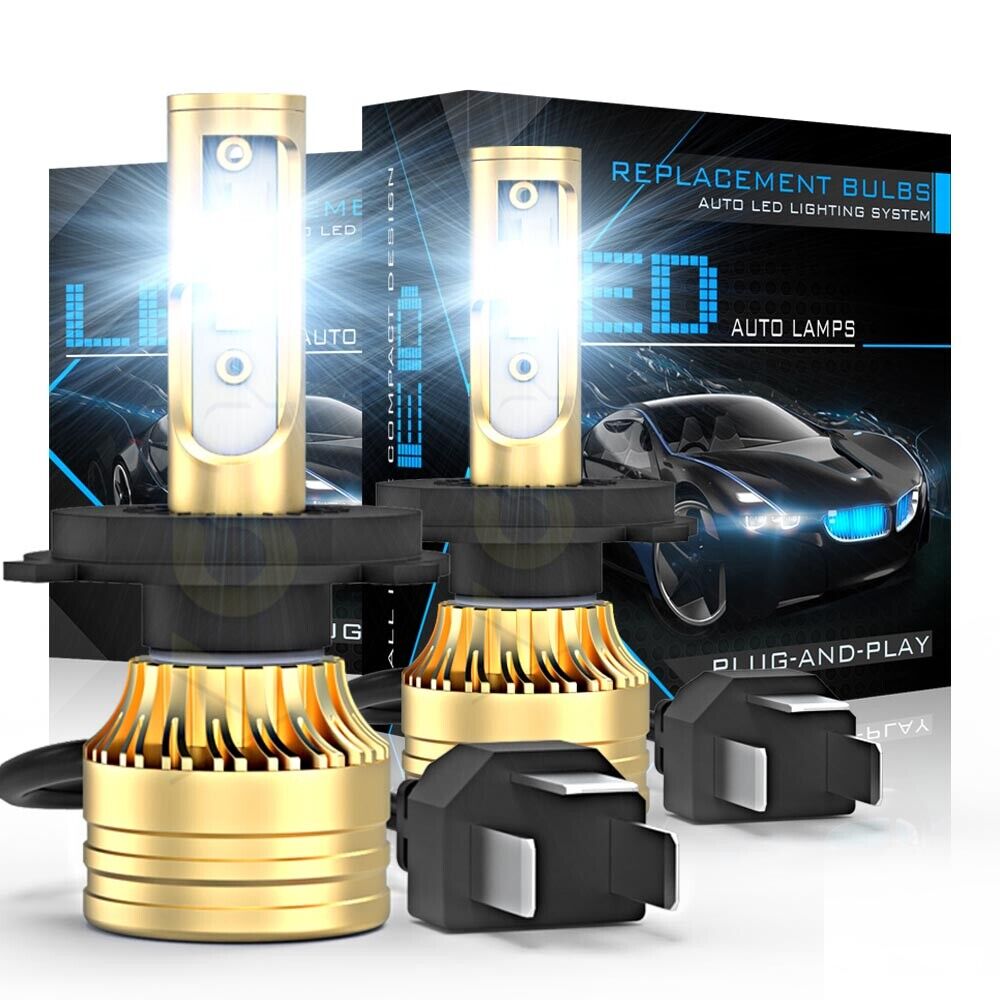 For Hyundai Accent 2015-2022 w/o Projector H4 9003 LED Headlights Bulbs 6000K