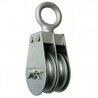 Double Pulley Block, Swivel Eye, For Wire Rope, 3/16 in Max. Cable Size / 5ULL4