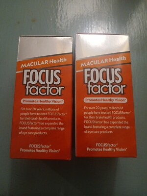 LOT OF 2 Focus Factor Macular Health 60ct/ea Exp 08/2025 Box Damaged