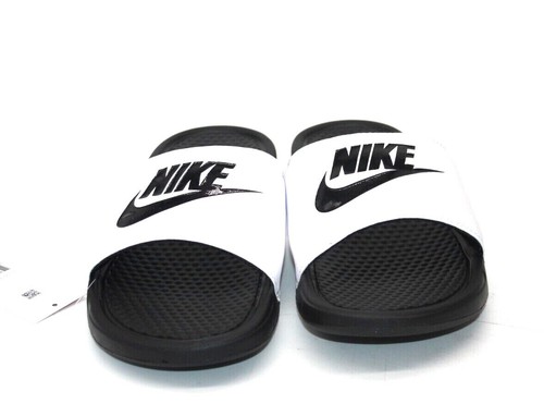 NIKE SLIDE BENASSI JDI SANDAL 343880-100 WHITE/BLACK SLIP ON SIZE 12 MENS SANDAL - Picture 4 of 7