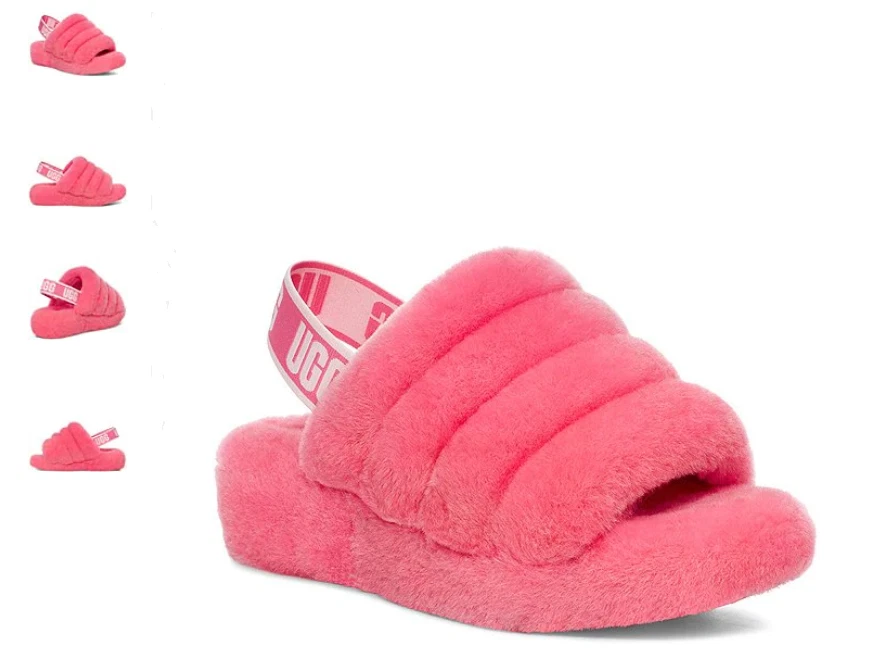 UGG Fluff Yeah Slide Pink Rose Slipper Sandal Women s US sizes 5