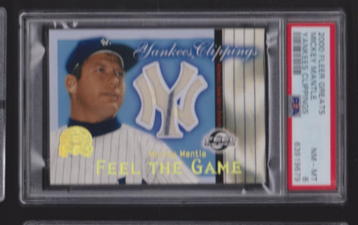 2000 FLEER GREATS OF GAME YANKEES CLIPPINGS JERSEY MICKEY MANTLE 