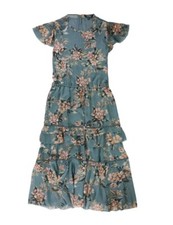 Ralph Lauren Womens Floral Ruffled Maxi Dress size 14