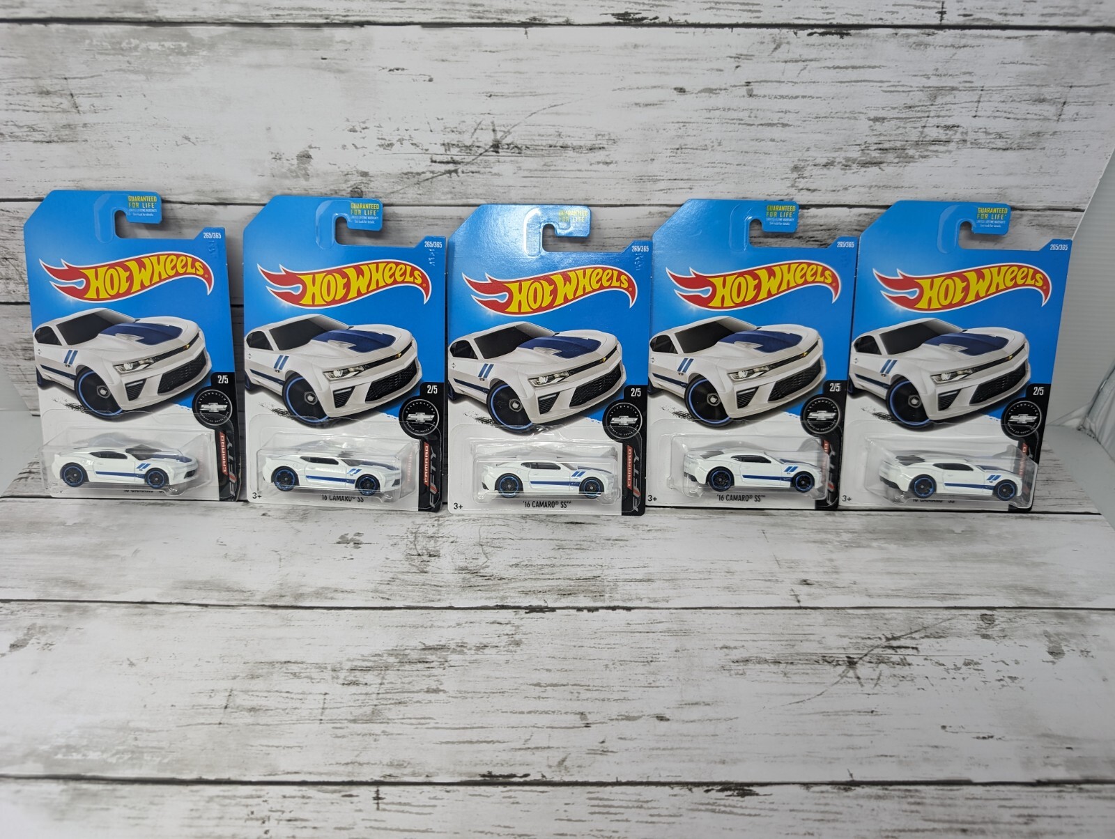 2017 Hot Wheels #265 CAMARO FIFTY 2/5 '16 CAMARO SS White w/Black MC5 Lot (5) 