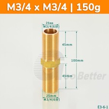 1/2" 3/4" 1" BSP Male to Male Brass Hex Nipple Equal Connector Straight Fitting
