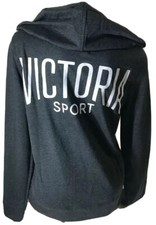 Victoria  s Secret Sport Hoodie Gray  White Full Zip Size Small